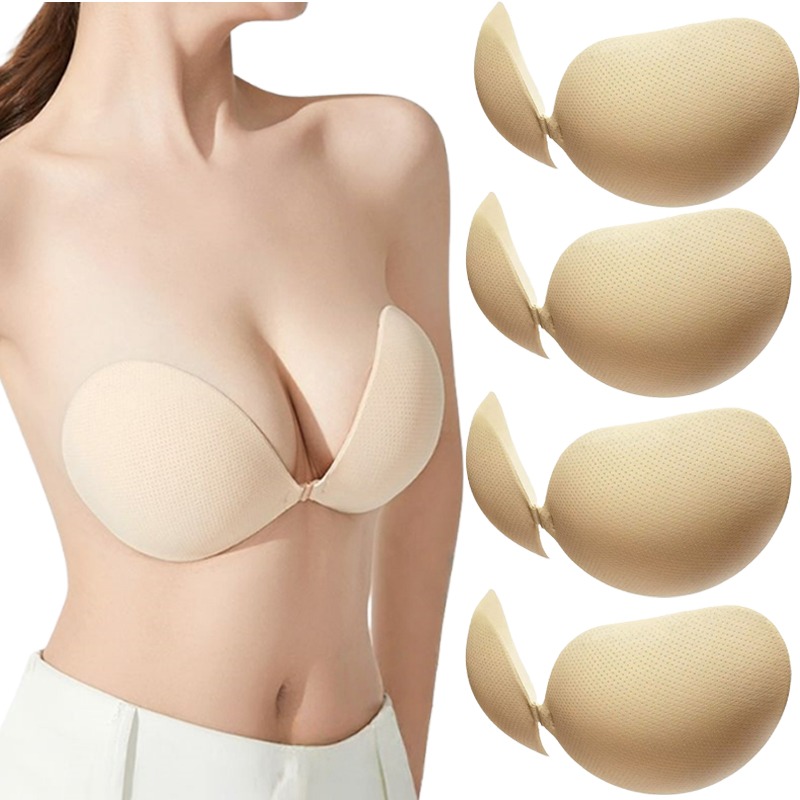 Push Up Bra Silicone - Push-Up Klebe-BH Verdickte Unsichtbare Silikon-Brustvergrößerungspads Selbstklebende